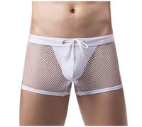 Rrongwn Pantalones cortos de malla para hombre, sexy, a rayas, pantalones cortos de 3 pulgadas, esenciales de viaje, pantalones cortos casuales, bañadores de playa, bañadores eróticos, calzoncillos