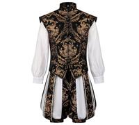 Rrongwn Renaissance Tudor Elizabeth King Prince Disfraz de cosplay para hombre, traje victoriano con pantalones de calabaza