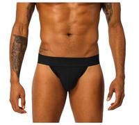 Rrongwn Ropa interior erótica para hombre Gay Cuero Sintético Calzoncillos Slip Cintura Baja G Strings Hombres Tanga Ropa Interior Deportiva T-Back Calzoncillos Ropa de San Valentín, Negro , L