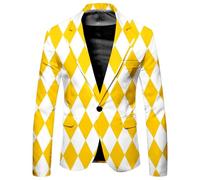 Rrongwn Sakkos Para Hombre Moda Estampado Blazer Chaqueta de Traje de Ocio Chaqueta de Traje Manga Larga Chaqueta de Esmoquin Ajuste Smokings Algodón Chaqueta Elegante Chaqueta de Entretiempo