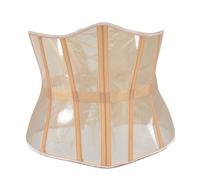 Rrongwn Women'S Underbust Corset Black Mesh Steel Boned Waist Trainer Body Shaper Cincher Waspie Heavy Duty Short Torso Taillenkorsett, beige, S
