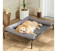 RRPETHOME Cama elevada extra grande para perros, cunas elevadas para perros extragrandes, cama para perros al aire libre para perros, catre portátil a prueba de mordidas, patas antideslizantes, marco