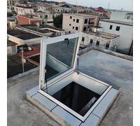 RRrawgff Escotilla de Techo, tragaluz con Vidrio Reforzado, Ventana de Pozo de iluminación para Techo Plano Inclinado para ático Interior con película de protección Solar y Guantes, Ventana de Visual