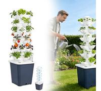RRrawgff Hidroponia Kit completojardin Vertical - Sistema de Cultivo Hidropónico, Torre hidropónica, para Hierbas, Frutas y Verduras, Kit de Cultivo aeropónico con depósito de Agua 10L