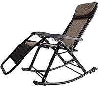 RRrawgff Silla Plegable de Ocio, Mecedora, para Adultos, Oficina, Exterior, balcón, salón, Siesta, Tumbona para Playa, jardín, Camping, portátil (Negra)