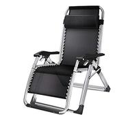 RRrawgff Sillón reclinable Plegable para Patio, para Exteriores, con reposacabezas Desmontable, para Patio, Piscina, terraza, Camping (Color: Negro)