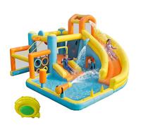 RRrawgff Tobogán acuático Inflable Castillo Hinchable con soplador para niños de 3 años + años, tobogán seco/acuático, con toboganes, Piscina Infantil y Piscina