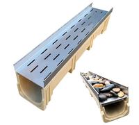 RRrawgff Tubería de Drenaje de Canal de Alta Resistencia - Sistema de Drenaje de Zanja Exterior para Jardines y Patios - Desviador de Agua en Forma de túnel en U para una gestión eficiente del Agua d