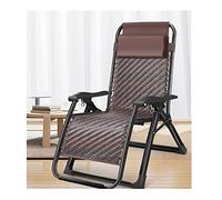 RRrawgff Tumbona de Exterior para Patio, reclinable, Ajustable, Plegable, con Almohada y portavasos, para Piscina, terraza, Patio, Estructura de Acero, ratán Tejido (Color: marrón)