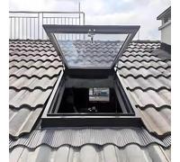 RRrawgff Ventana de Techo Tipo tragaluz con película de protección Solar y Guantes, escotilla de Techo Tipo tragaluz con Vidrio Reforzado, Ventana de Techo multiángulo con ventilación Manual, Persona