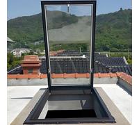 RRrawgff Ventanas de tragaluz para Techo de casa con película de protección Solar y Guantes, escotilla de Techo, tragaluz de Techo con Vidrio Reforzado, Ventana de Pozo de iluminación de Techo Plano