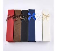 RRRIOT 12pcs Caja de embalaje de regalo de joyería de cartón Rectángulo Collar Bowknot/Estuches de flores con organizador de joyería de esponja Color mezclado-F - 21x4x2.7cm