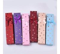 RRRIOT 12pcs Caja de embalaje de regalo de joyería de cartón Rectángulo Collar Bowknot/Estuches de flores con organizador de joyería de esponja Color mezclado-K -23x4.4x2.1cm