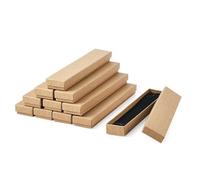 RRRIOT Caja de embalaje de regalo de joyería de cartón de 12 piezas Collar rectangular Bowknot/Estuches de flores con organizador de joyería de esponja Color mezclado-Tostado 21x4x2cm