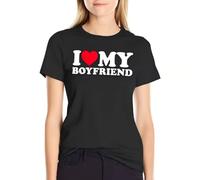 RRRRDXdx333 I Love My Boyfriend Shirt I Heart My Boyfriend BF T-Shirt