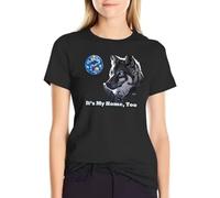 RRRRDXdx333 It's My Home Too Blue-Eyed Wolf and Earth T-Shirt