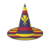 RRSZCC Sombrero de bruja con estampado de bandera del Reino de Hawaii, accesorio de disfraz de bruja para Halloween, cosplay, fiesta, decoración de vacaciones