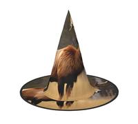 RRSZCC Sombrero de bruja con estampado de ciervo y alce de vida silvestre, accesorio de disfraz de bruja para Halloween, cosplay, fiesta, decoración de vacaciones