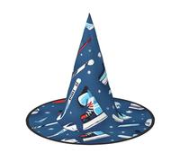 RRSZCC Sombrero de bruja con estampado de hockey sobre hielo, accesorio de disfraz de bruja para Halloween, cosplay, fiesta, decoración de vacaciones