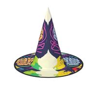 RRSZCC Sombrero de bruja de Halloween con impresión de ventaja de cerebro izquierdo y derecho, accesorio de disfraz de bruja para Halloween, cosplay, fiesta, decoración de vacaciones