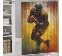 RRTYVFD American Football Player - Cortina de ducha antimoho, resistente al moho, resistente al moho, resistente a la humedad, para el hogar, baño, 163 x 180 cm