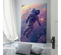 RRTYVFD Arte de pared con astronauta perdido en el espacio para dormitorio, ideal como regalo para baño, hogar, cocina, oficina, lienzo de 30 x 45 cm.
