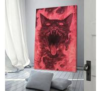 RRTYVFD Arte rupestre de gato para paredes del hogar, decoración de baño, arte de pared gris, 40 x 60 cm