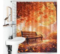 RRTYVFD Autumn Serenity - Cortinas de ducha a prueba de moho con ganchos, tela impermeable, tela suave, cortina de ducha de hotel para bañera, ducha, 143 x 180 cm