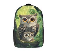 RRTYVFD Black Panther Mochilas para niños, mochila escolar para estudiantes, mochila escolar impresa en 3D, mochilas de viaje a la moda, mochila impermeable para niños, Owl Family in the Forest, 17"