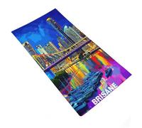 RRTYVFD Brisbane Nightscape Vibrant City Lights - 1 toalla de baño altamente absorbente, toalla rápida, súper suave, calidad de hotel, 35 x 73 cm