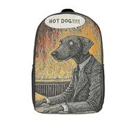 RRTYVFD Colorida mochila escolar para niños con estampado 3D de Galaxy City, mochila escolar informal para niños, estudiantes de primaria y secundaria, Hot Dog, 17"