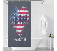 RRTYVFD - Cortina de ducha (90 x 180 cm, antimoho, 100% poliéster), diseño de Thank You Heroes