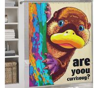 RRTYVFD Cortina de ducha con diseño de animal curioso trepando a un árbol arcoíris, resistente al moho, 100% poliéster, tela suave, ideal para hoteles y caravanas, 177 x 180 cm