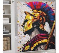 RRTYVFD Cortina de ducha con diseño de guerrero vikingo, colorida, resistente al moho, de poliéster, moderno juego de decoración de baño para niños, mujeres y hombres, 177 x 180 cm