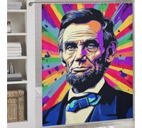RRTYVFD Cortina de ducha con diseño de retrato de Abraham Lincoln, resistente al moho, gruesa, duradera, de poliéster resistente al agua, ideal para caravanas, 177 x 180 cm