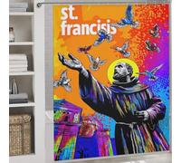 RRTYVFD - Cortina de ducha de San Francisco: Homenaje colorido, impermeable, antimoho, de secado rápido y resistente, con ganchos, 177 x 180 cm (69,69 x 70,87 pulgadas)