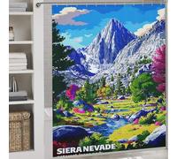 RRTYVFD Cortina de ducha "País de las Maravillas de la Naturaleza" del Parque Nacional de Sierra Nevada, de poliéster impermeable y antimoho, 177 x 180 cm (69,69 x 70,87 Pulgadas).