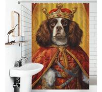 RRTYVFD Cortina de ducha "Rey Cavalier King" - Antimoho - 100% poliéster - Tejido suave - Cortina de ducha de hotel para bañera y ducha - 119 x 180 cm