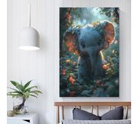 RRTYVFD Cuadros de pared con dibujos de elefantes para dormitorio, impresiones artísticas modernas, 20 x 30 cm