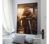 RRTYVFD Cuadros de pared con diseño de gato gordo que pierde peso y se ajusta al dormitorio, impresiones artísticas modernas de 20 x 30 cm.