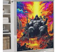 RRTYVFD Dark Lord of Hell - Cortina de ducha antimoho con ganchos, tela impermeable, para niños, mujeres y hombres, 177 x 180 cm