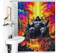 RRTYVFD Dark Lord of Hell - Cortina de ducha antimoho, para uso diario, elegante, para el hogar, baño, 136 x 180 cm