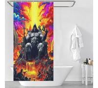 RRTYVFD Dark Lord of Hell - Cortinas de ducha a prueba de moho, de secado rápido, resistentes al moho, juego de cortinas de ducha con 12 ganchos para baño y dormitorio, 90 x 180 cm