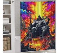 RRTYVFD Dark Lord of Hell - Cortinas de ducha a prueba de moho, tela 100 % poliéster, lavable, decoración para baño, habitación húmeda, 163 x 180 cm
