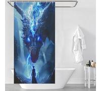 RRTYVFD Dragon Girl - Cortina de ducha (antimoho, con ganchos, de tela impermeable, poliéster moderno repelente al agua, para bañera y cabina de ducha, 90 x 180 cm, 35,43 x 70,87 pulgadas)