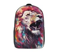 RRTYVFD Elefante Póster Mochila Infantil Mochila Escolar Mochila Escolar Impresión 3D Mochilas para Estudiantes de Primaria y secundaria Regalo de Cumpleaños para Adolescentes, The Kings Roar, 17"