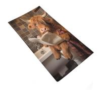 RRTYVFD Highland Cow on The Toilet - Toallas de baño absorbentes de secado rápido para hombres y mujeres, limpieza corporal y masaje, 35 x 73 cm