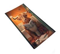 RRTYVFD Highland Cow on The Toilet Toallas grandes altamente absorbentes para spa, gimnasio, hotel, 35 x 73 cm