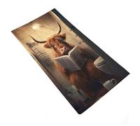 RRTYVFD Highland Cow on The Toilet - Toallas lavables GSM, altamente absorbentes, rápidas, suaves para pieles sensibles, 35 x 73 cm