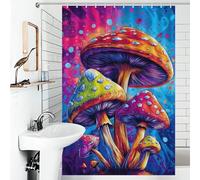 RRTYVFD Juego de cortina de ducha con diseño de seta y fantasía, resistente al moho, incluye 12 ganchos, para cuarto de baño y dormitorio universitario, 119 x 180 cm